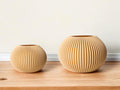 Pleated Textured Art Vase, Japandi Room Accent, Plisse