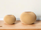 Pleated Textured Art Vase, Japandi Room Accent, Plisse