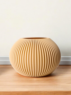 Pleated Textured Art Vase, Japandi Room Accent, Plisse