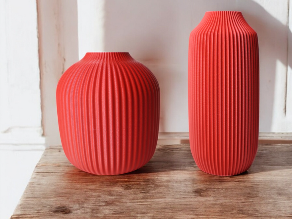 Wide Modern Art Vase, Contemporary Room Accent, Plano