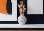 Geometric Angular Flower Holder, Minimalist Shelf Accent, Vector