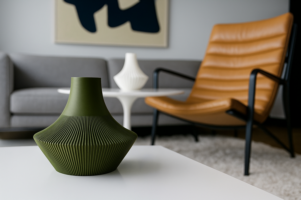 Linear Minimalist Decorative Vase, Boho Chic Living Room Art, Linea