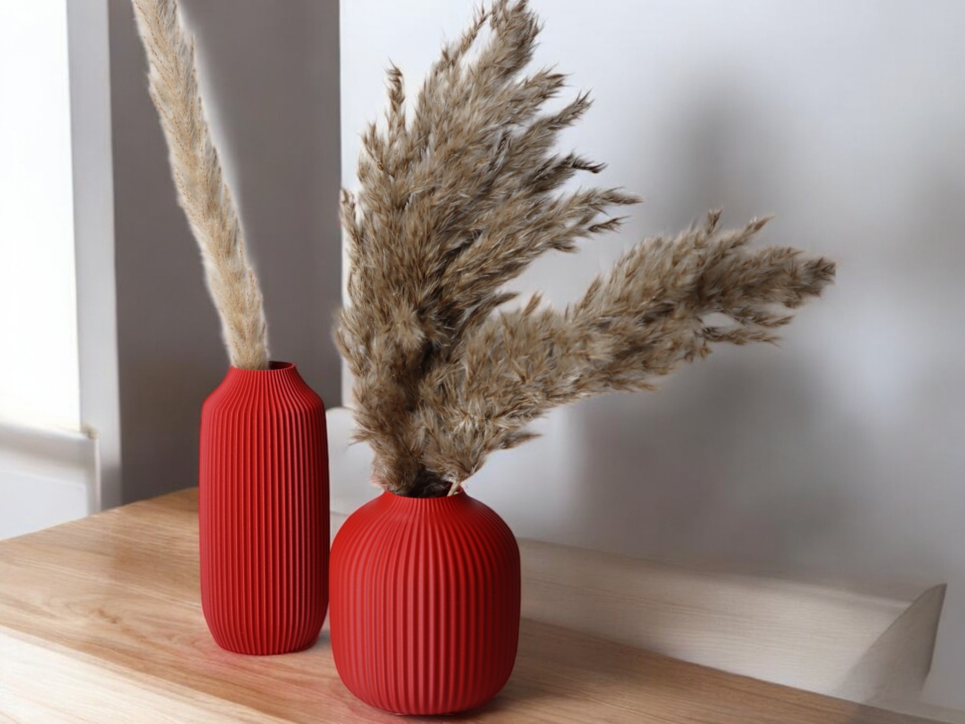 Wide Modern Art Vase, Contemporary Room Accent, Plano