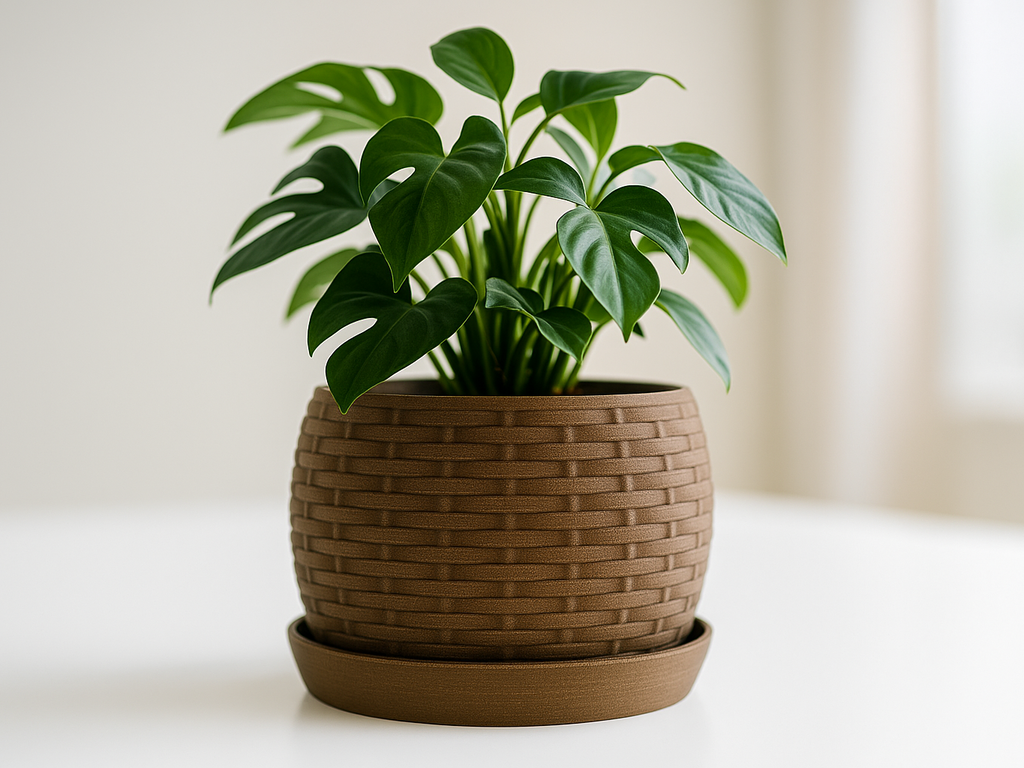 Woven Textured Accent Vase, Minimalist Table Decor, Trama
