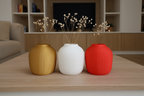 Wide Modern Art Vase, Contemporary Room Accent, Plano