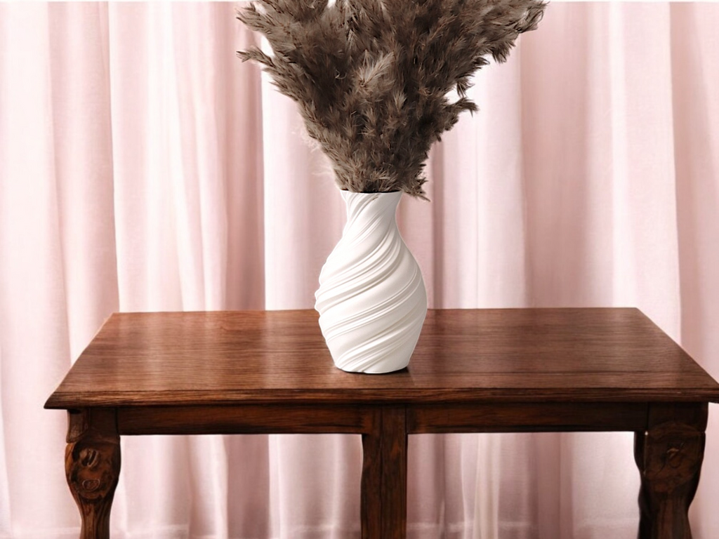 Botanical Organic Art Vase, Modern Room Accent, Flora