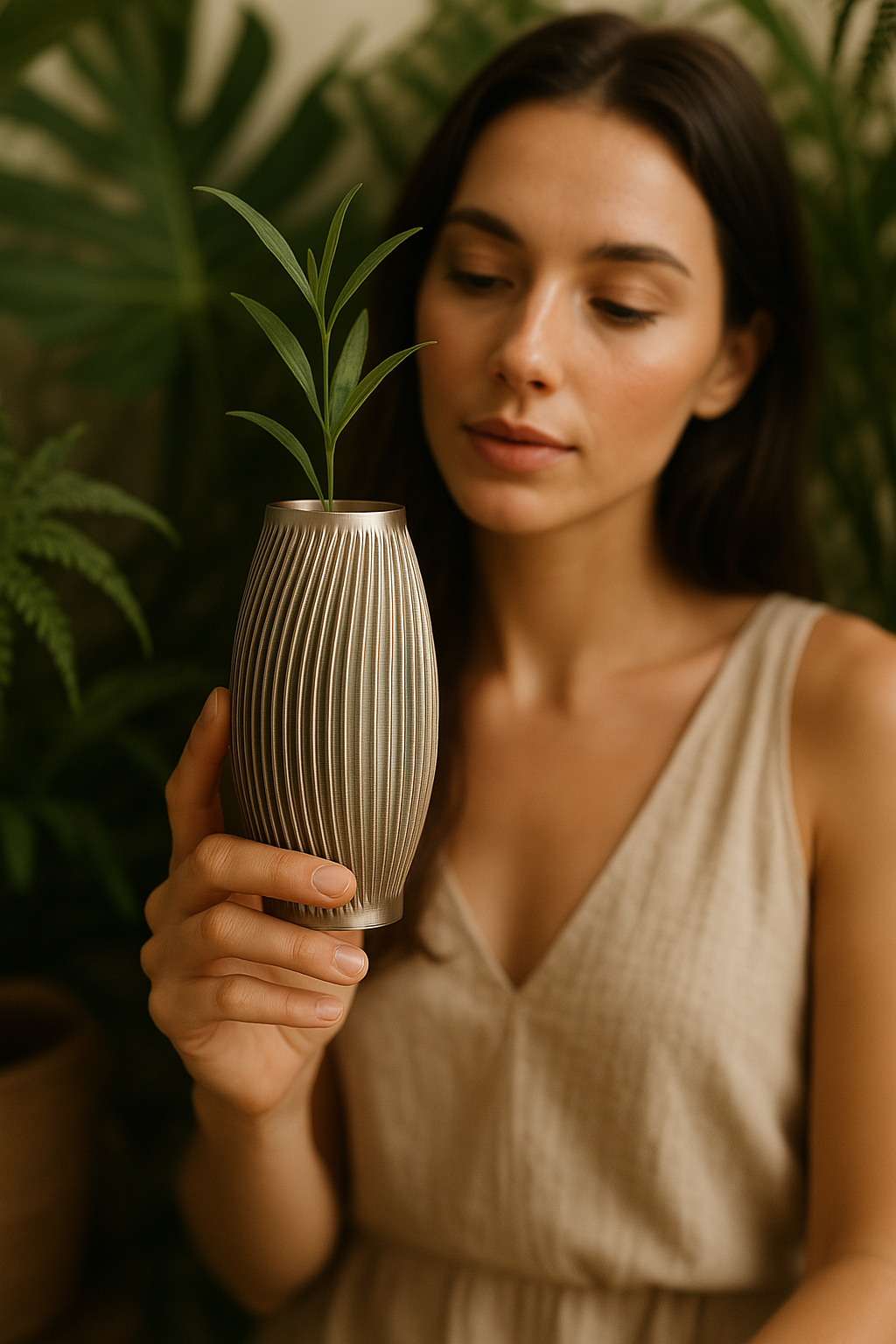 Ovoid Organic Accent Vase, Minimalist Table Decor, Ovum