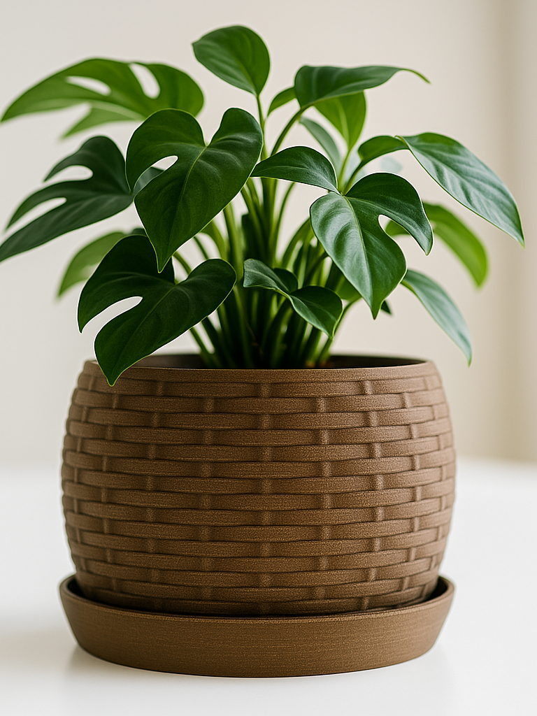 Woven Textured Accent Vase, Minimalist Table Decor, Trama