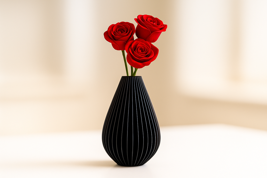 Modern Flowing Decorative Vase, Minimalist Living Room Art, Sinuo