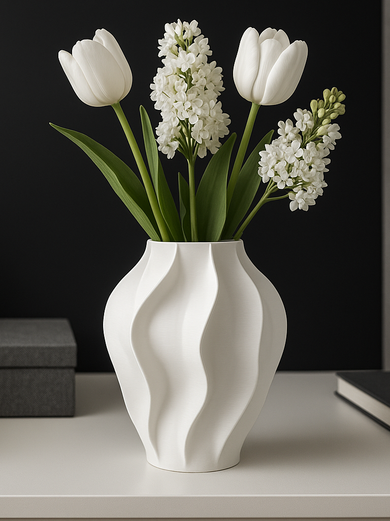 Wave Flowing Art Vase, Contemporary Room Accent, Onda