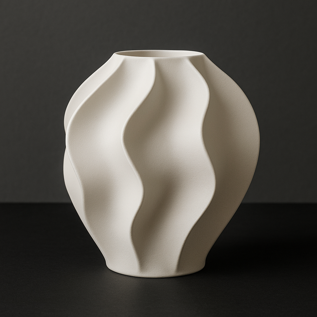 Wave Flowing Art Vase, Contemporary Room Accent, Onda