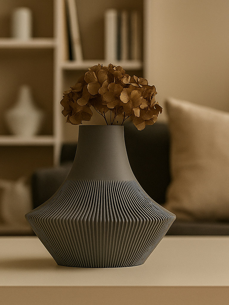 Linear Minimalist Decorative Vase, Boho Chic Living Room Art, Linea
