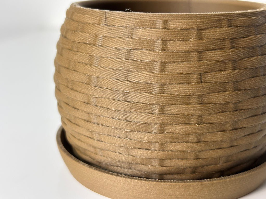 Woven Textured Accent Vase, Minimalist Table Decor, Trama