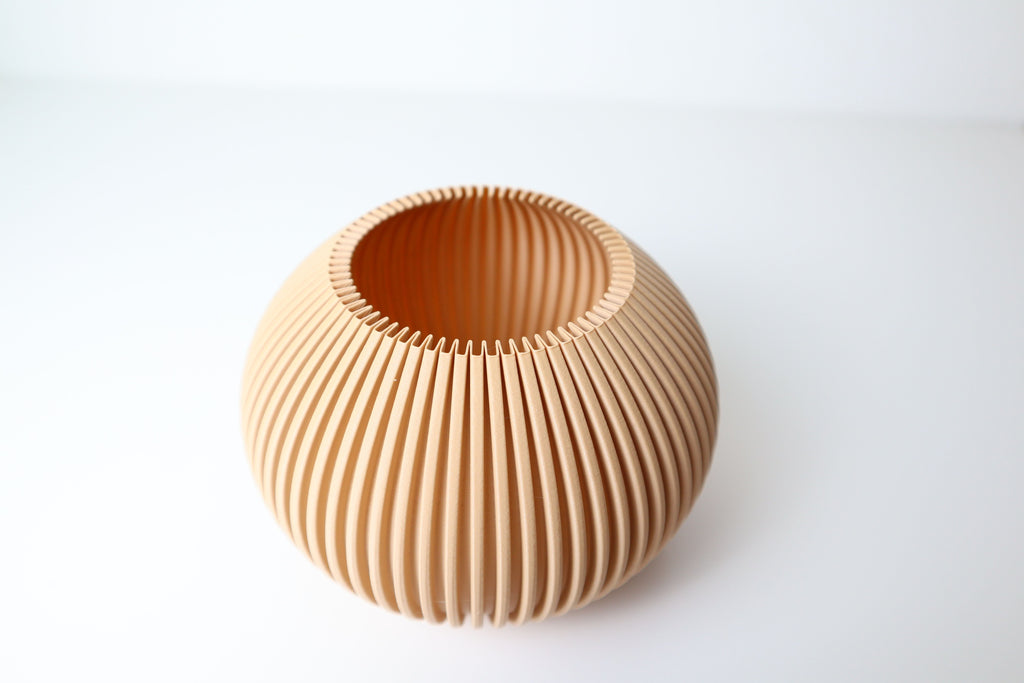 Pleated Textured Art Vase, Japandi Room Accent, Plisse