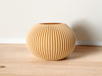 Pleated Textured Art Vase, Japandi Room Accent, Plisse