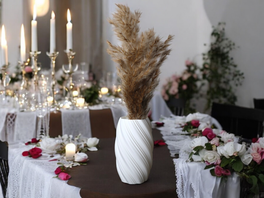 Smooth Elegant Flower Holder, Minimalist Shelf Accent, Suave