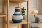 Faceted Geometric Decorative Vase, Scandinavian Living Room Art, Facet
