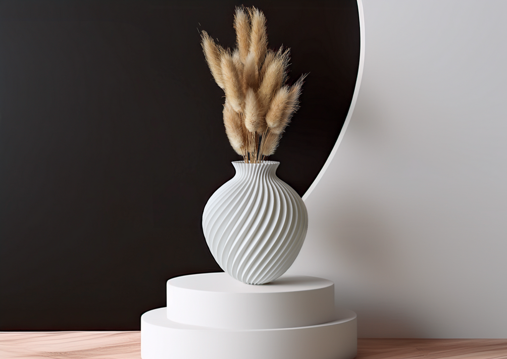 Geometric Angular Flower Holder, Minimalist Shelf Accent, Vector