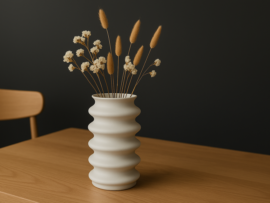 Modern Round Flower Vase, Boho Chic Home Decor, Circulo