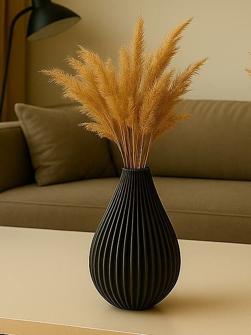 Modern Flowing Decorative Vase, Minimalist Living Room Art, Sinuo