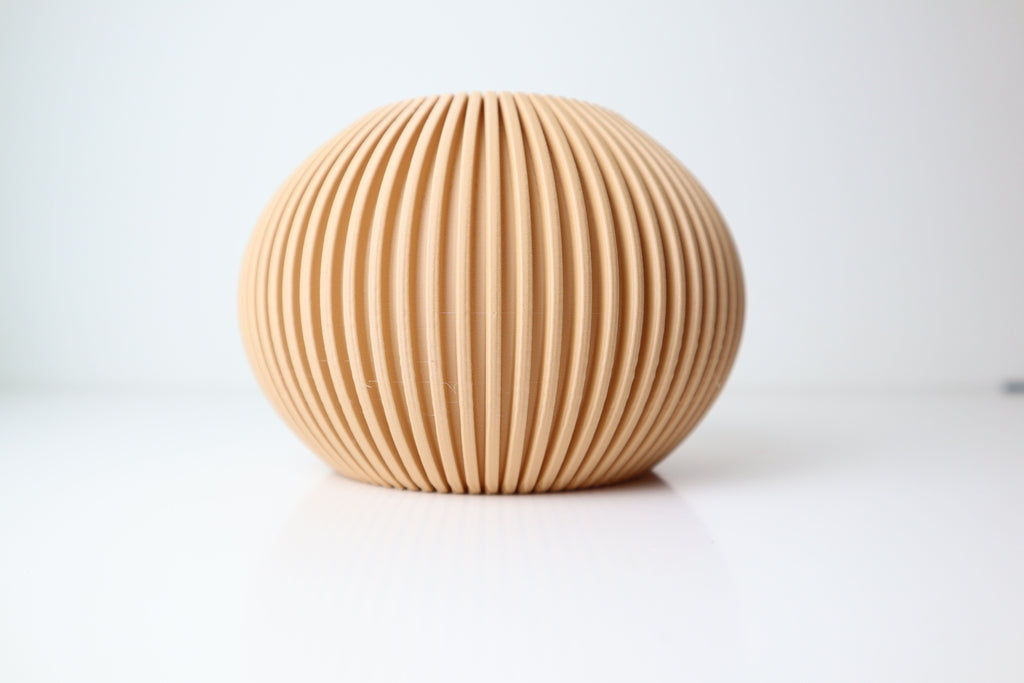Pleated Textured Art Vase, Japandi Room Accent, Plisse