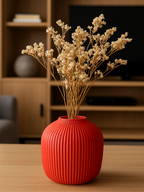 Wide Modern Art Vase, Contemporary Room Accent, Plano