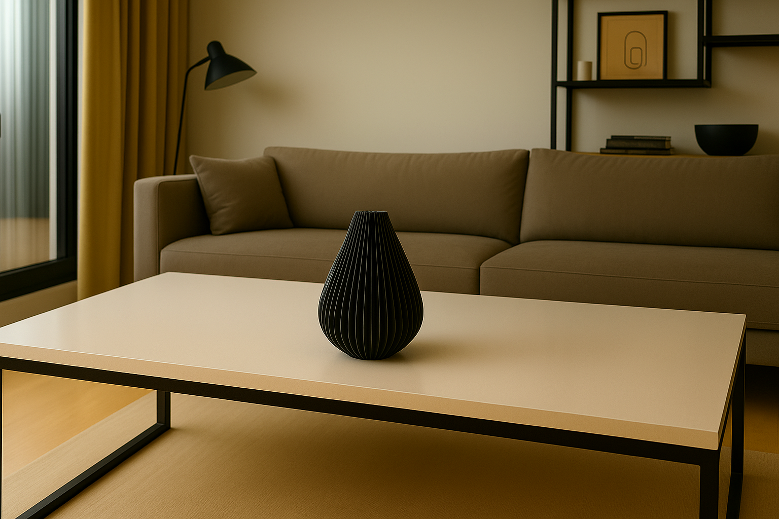 Modern Flowing Decorative Vase, Minimalist Living Room Art, Sinuo