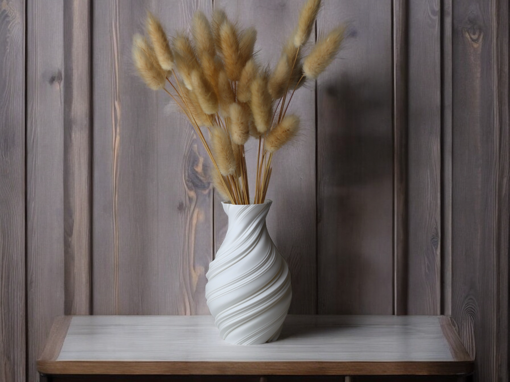Botanical Organic Art Vase, Modern Room Accent, Flora