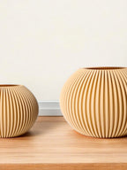 Pleated Textured Art Vase, Japandi Room Accent, Plisse