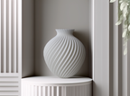Geometric Angular Flower Holder, Minimalist Shelf Accent, Vector
