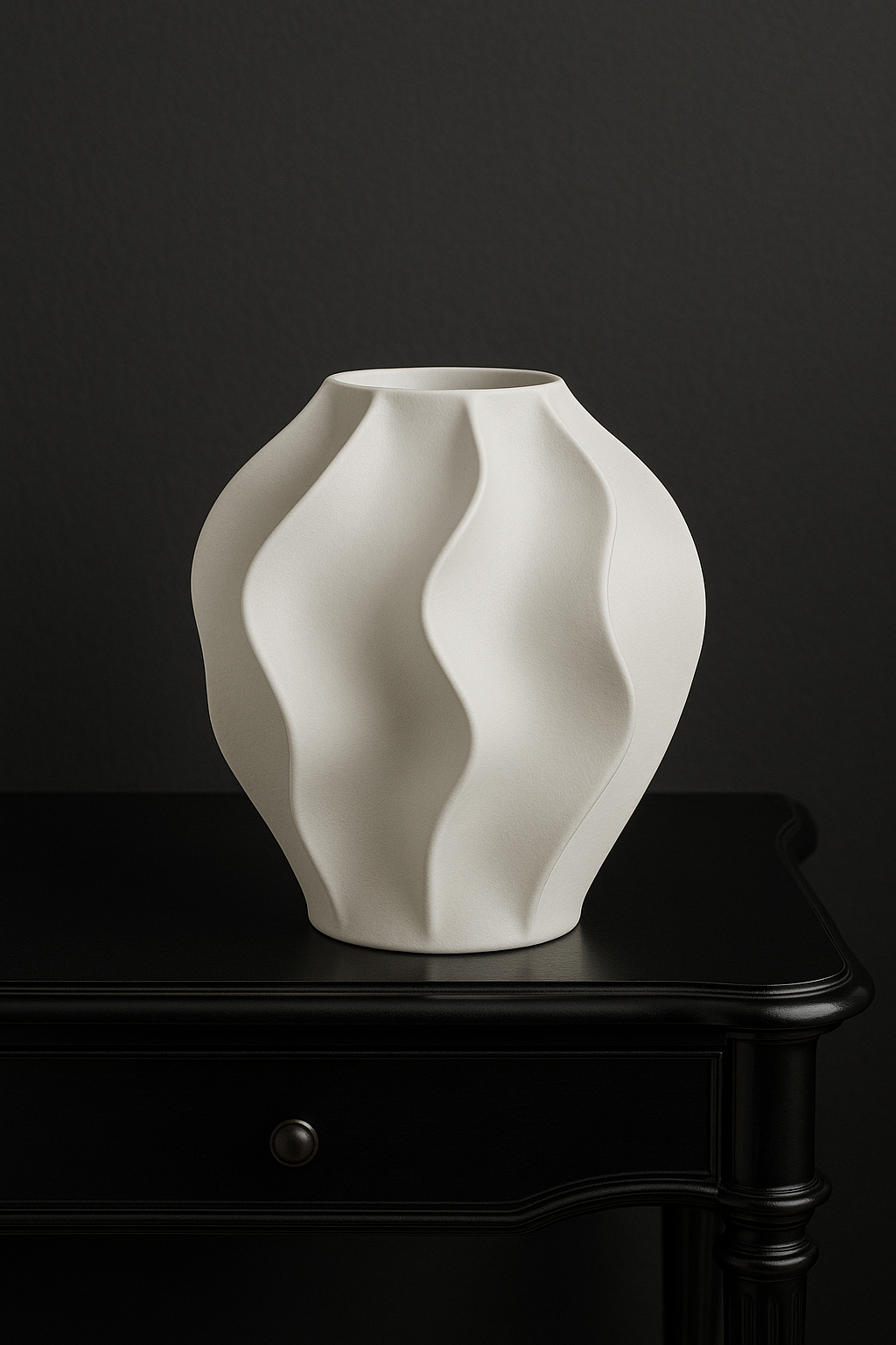 Wave Flowing Art Vase, Contemporary Room Accent, Onda
