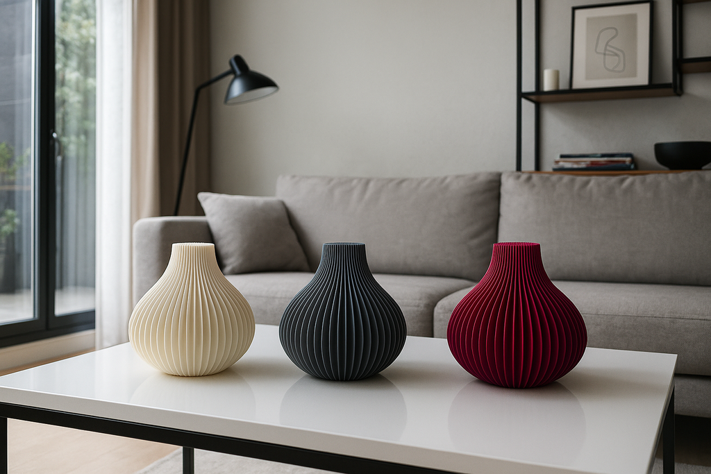 Modern Wave Flower Holder, Contemporary Shelf Accent, Ondula