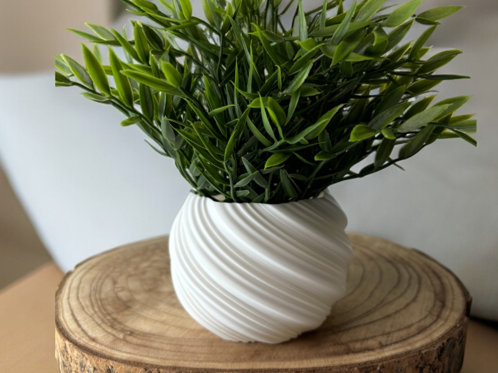 Spiral Dynamic Art Vase, Modern Room Accent, Helix
