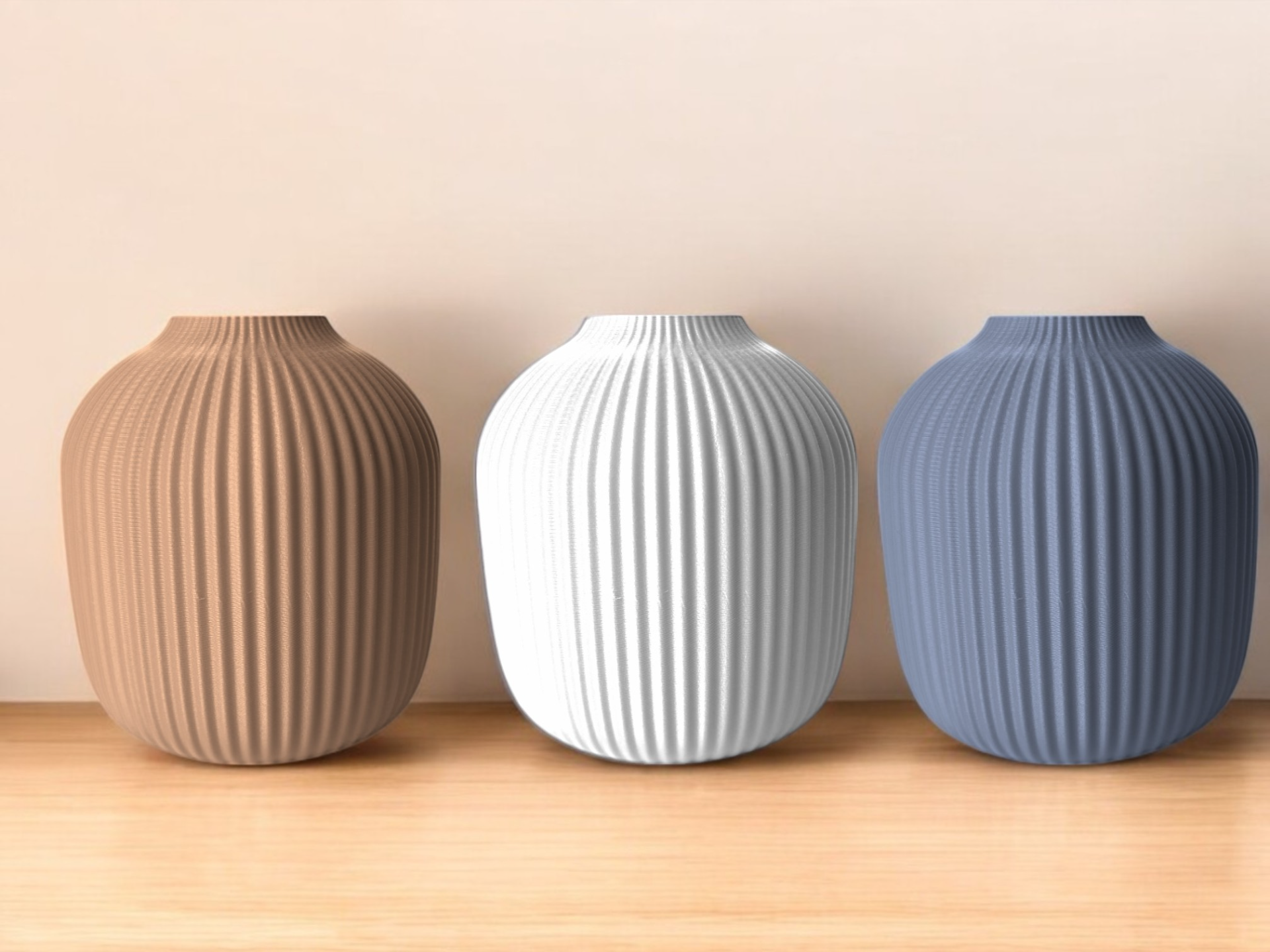 Wide Modern Art Vase, Contemporary Room Accent, Plano