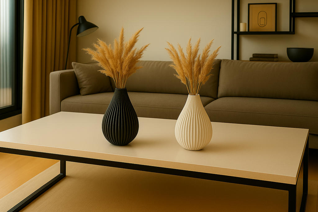 Modern Flowing Decorative Vase, Minimalist Living Room Art, Sinuo