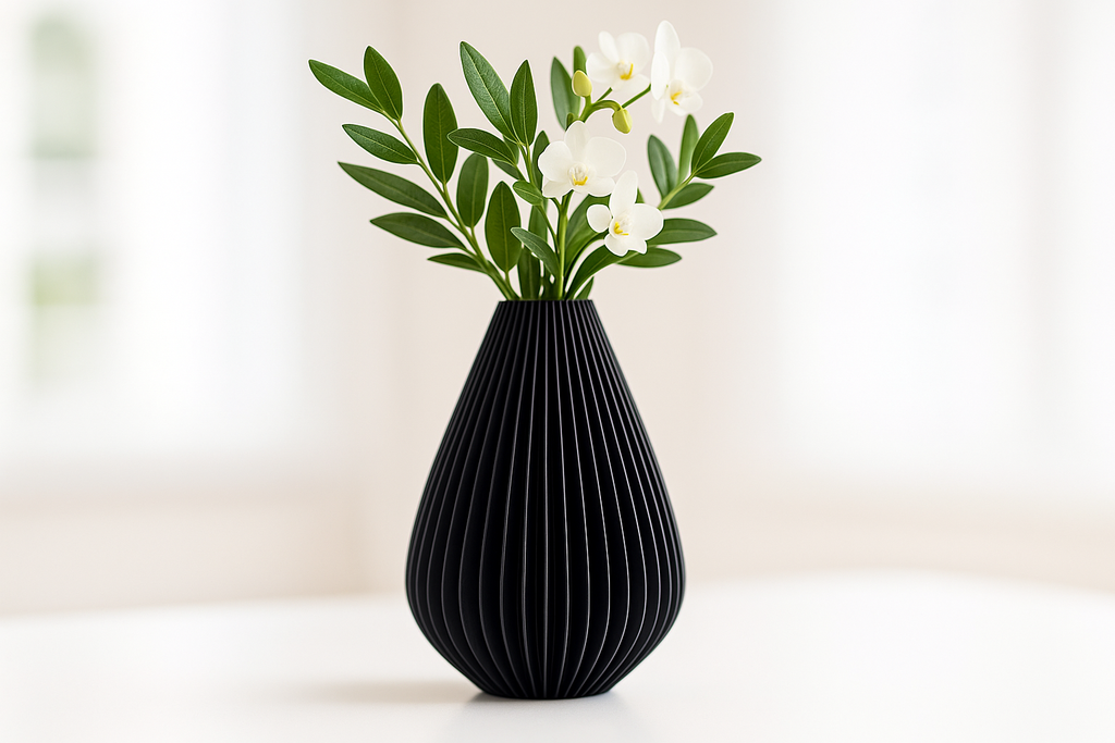 Modern Flowing Decorative Vase, Minimalist Living Room Art, Sinuo
