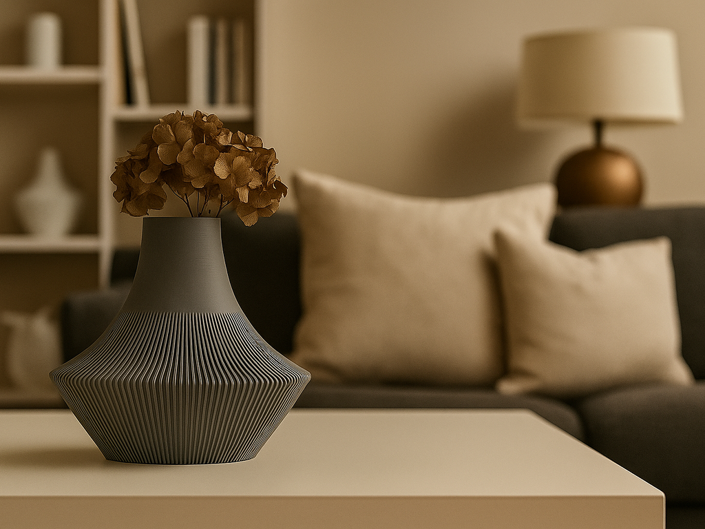 Linear Minimalist Decorative Vase, Boho Chic Living Room Art, Linea
