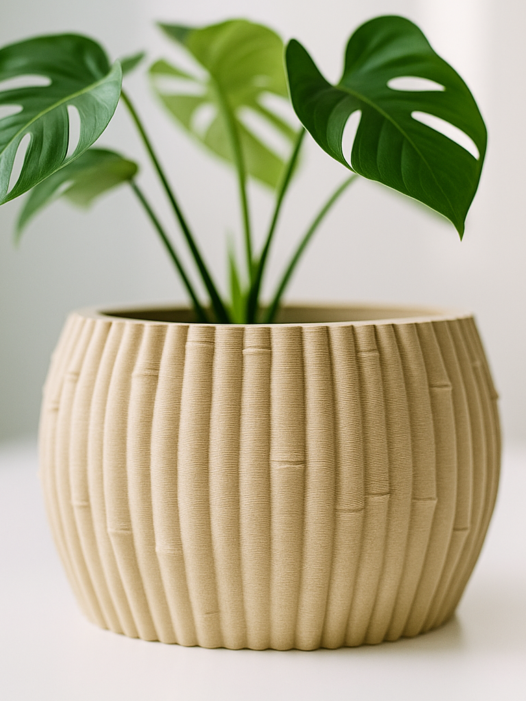 Bamboo Natural Decorative Vase, Contemporary Living Room Art, Bambu