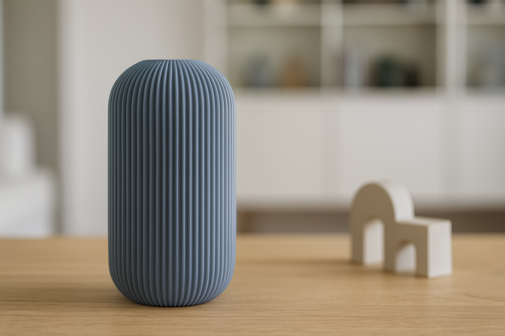 Curved Graceful Art Vase, Minimalist Room Accent, Curva